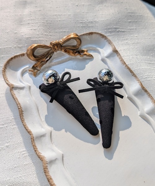 RUBY AND YOU（ルビーアンドユー）の「［select］ドット柄ヘアピン 2個セット（ヘアピン・レディース・ブラック・FREE）」の4枚目の写真