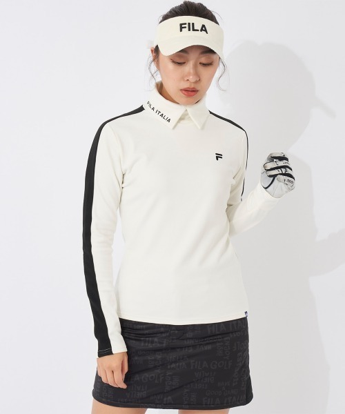 FILA GOLF（フィラゴルフ ）の「長袖タートルネックシャツ（シャツ/ブラウス・レディース・ブラック/オフホワイト/グリーン/レッド・X-SMALL/SMALL/LARGE/MEDIUM）」の2枚目の写真
