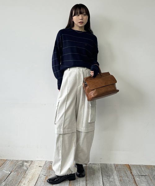 NICOLE CLUB(ニコル クラブ)の「コーデュロイワイドパンツ(カーゴパンツ・レディース・ブラウン/ブラック/オフホワイト・MEDIUM)」の19枚目の写真