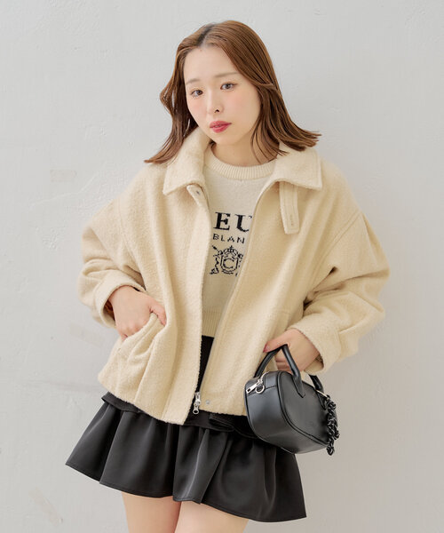 tweedスタンドブルゾン スタンドツイードジップブルゾン（ブルゾン