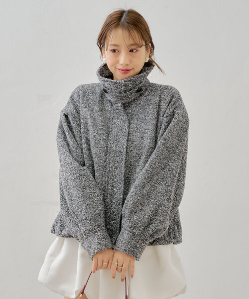 tweedスタンドブルゾン スタンドツイードジップブルゾン（ブルゾン）｜Chico（チコ）の