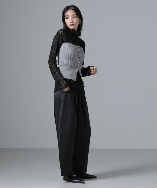 NANO universe（ナノユニバース）の「起毛レースタートルプルオーバー（Tシャツ/カットソー・レディース・ベージュ/ホワイト/ブラック・FREE）」の18枚目の写真