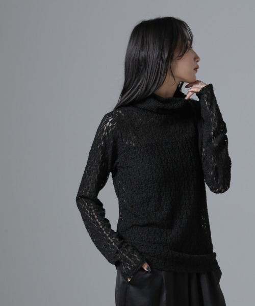 NANO universe（ナノユニバース）の「起毛レースタートルプルオーバー（Tシャツ/カットソー・レディース・ベージュ/ホワイト/ブラック・FREE）」の22枚目の写真