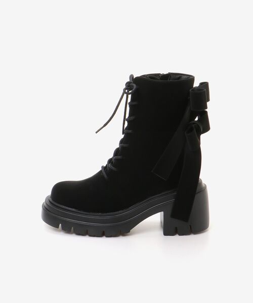 MAJESTIC LEGON（マジェスティックレゴン）の「【WEB限定アイテム】ダブルリボンレースアップブーツ（ブーツ・レディース・ブラック・LARGE/MEDIUM/SMALL）」の11枚目の写真