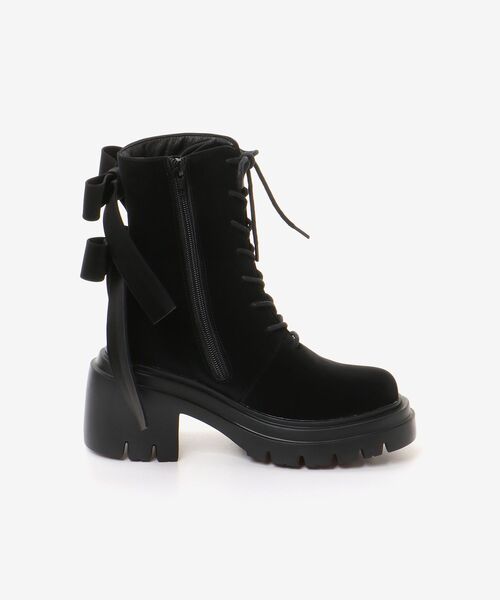 MAJESTIC LEGON（マジェスティックレゴン）の「【WEB限定アイテム】ダブルリボンレースアップブーツ（ブーツ・レディース・ブラック・LARGE/MEDIUM/SMALL）」の12枚目の写真