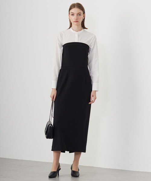 洗える】ミリオーネダンボールニット ベアトップワンピース