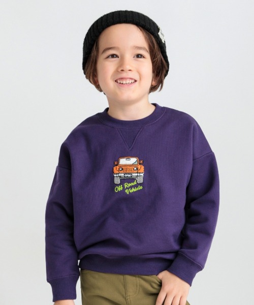 BRANSHES（ブランシェス）の「【あったか】裏起毛クルマモチーフトレーナー（スウェット・キッズ・パープル/エンジ/ターコイズブルー・100/80/90/110/120/130）」の3枚目の写真