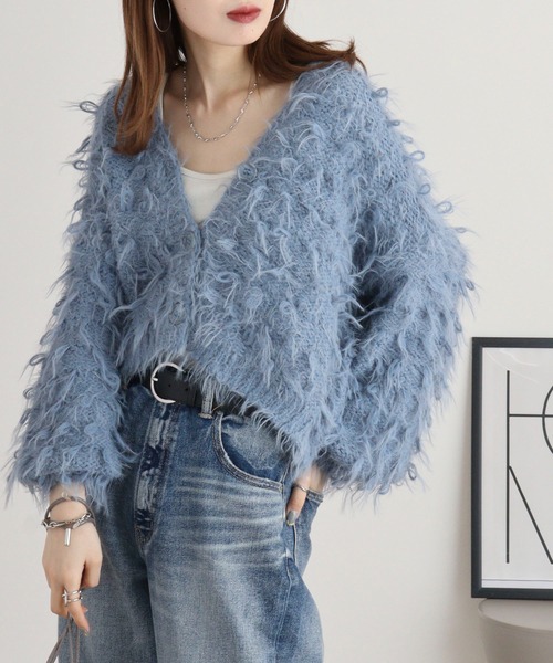 【セール】je crois soi ループ＆フェザーヤーンニットカーディガン（カーディガン/ボレロ）｜FUNALIVE（ファンアライブ）カーディガン/ボレロ