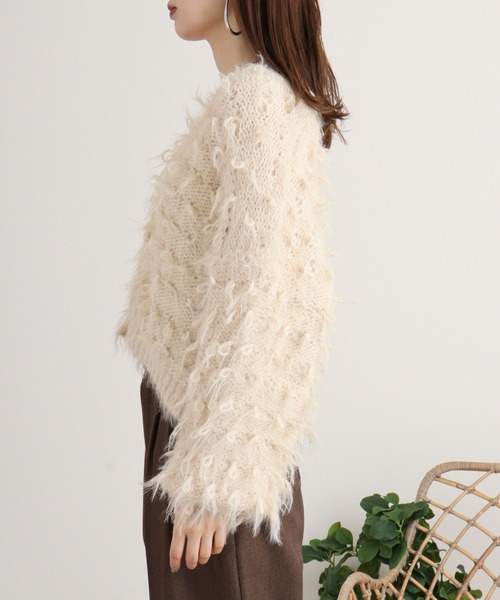 【セール】je crois soi ループ＆フェザーヤーンニットカーディガン（カーディガン/ボレロ）｜FUNALIVE（ファンアライブ）