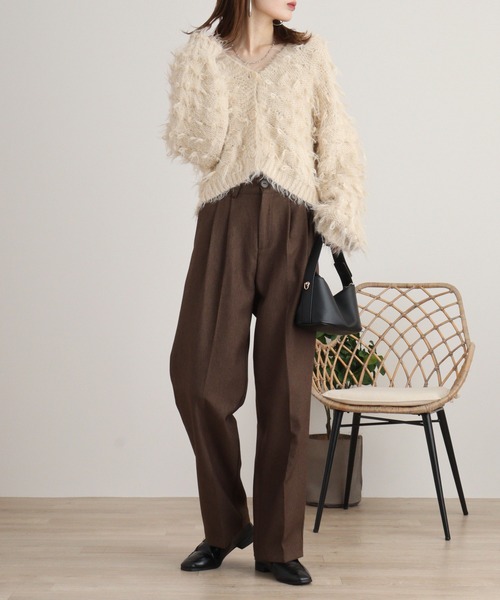 【セール】je crois soi ループ＆フェザーヤーンニットカーディガン（カーディガン/ボレロ）｜FUNALIVE（ファンアライブ）