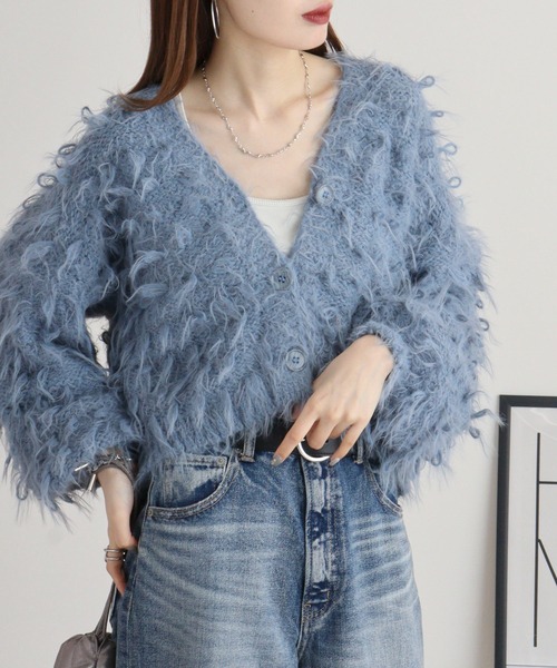 【セール】je crois soi ループ＆フェザーヤーンニットカーディガン（カーディガン/ボレロ）｜FUNALIVE（ファンアライブ）