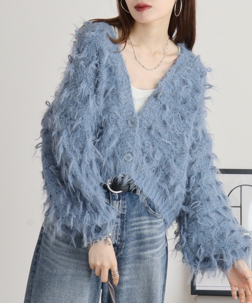 【セール】je crois soi ループ＆フェザーヤーンニットカーディガン（カーディガン/ボレロ）｜FUNALIVE（ファンアライブ）