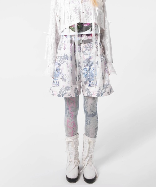 rurumu:(ルルムウ)の「rurumu:/ルルムウ/"Unknown Plants" printed detachable pants(その他パンツ・レディース・アイボリー/ブラック/パープル・MEDIUM/LARGE)」の12枚目の写真