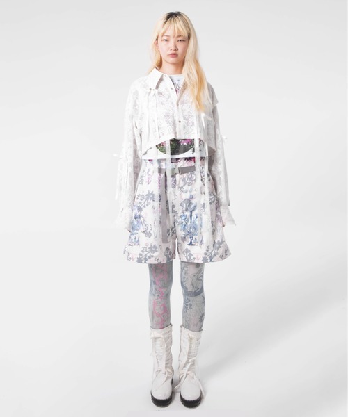 rurumu:(ルルムウ)の「rurumu:/ルルムウ/"Unknown Plants" printed detachable pants(その他パンツ・レディース・アイボリー/ブラック/パープル・MEDIUM/LARGE)」の16枚目の写真