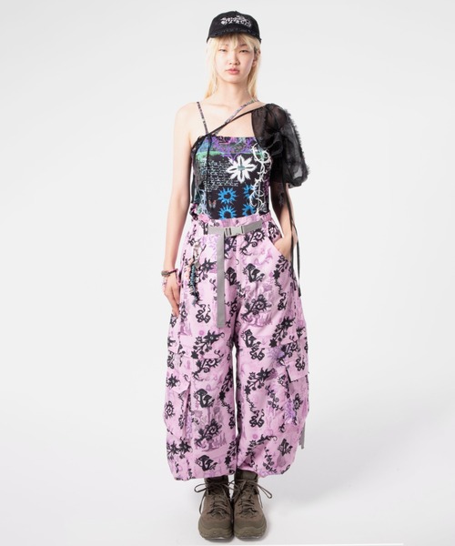 rurumu:(ルルムウ)の「rurumu:/ルルムウ/"Unknown Plants" printed detachable pants(その他パンツ・レディース・アイボリー/ブラック/パープル・MEDIUM/LARGE)」の17枚目の写真