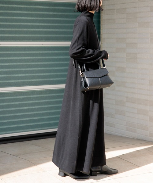 FORK&SPOON（フォークアンドスプーン）の「FORK&SPOON　ハイネックフレアニットワンピース（ワンピース・レディース・ブラック/グレー系その他/ブラウン・1）」の4枚目の写真