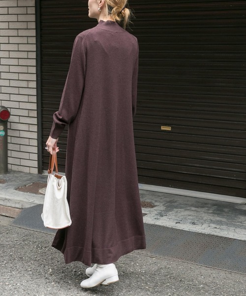 FORK&SPOON（フォークアンドスプーン）の「FORK&SPOON　ハイネックフレアニットワンピース（ワンピース・レディース・ブラック/グレー系その他/ブラウン・1）」の9枚目の写真