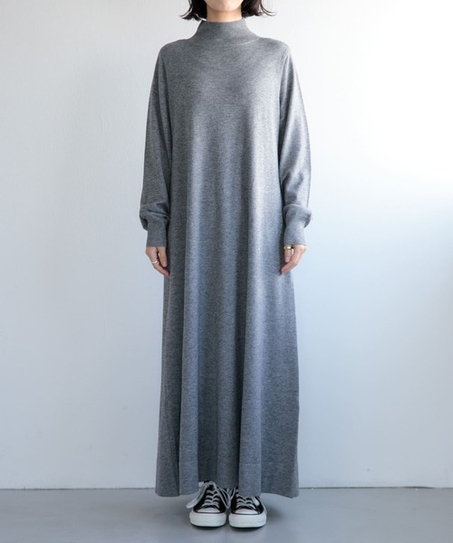 FORK&SPOON（フォークアンドスプーン）の「FORK&SPOON　ハイネックフレアニットワンピース（ワンピース・レディース・ブラック/グレー系その他/ブラウン・1）」の11枚目の写真