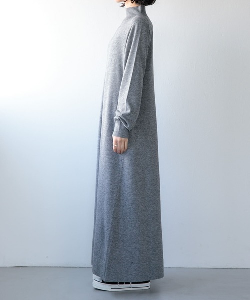 FORK&SPOON（フォークアンドスプーン）の「FORK&SPOON　ハイネックフレアニットワンピース（ワンピース・レディース・ブラック/グレー系その他/ブラウン・1）」の12枚目の写真