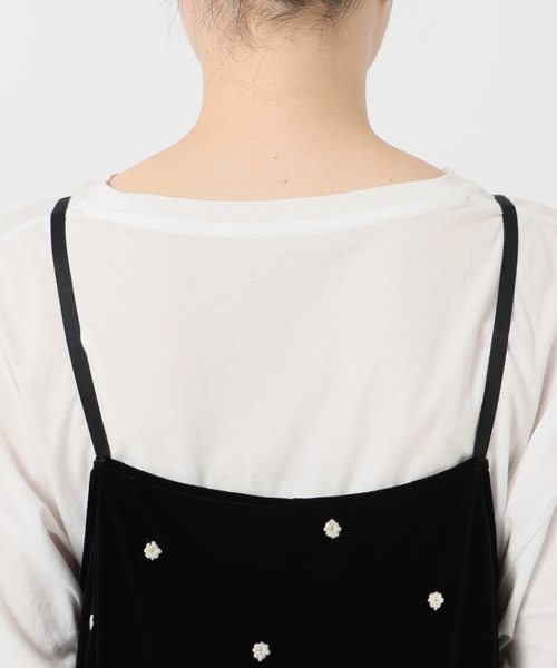 B.C STOCK(ベーセーストック)の「《追加》【WEB限定】手洗い可 / ベロアフラワー刺繍ワンピース(ワンピース・レディース・ブラック・FREE)」の18枚目の写真