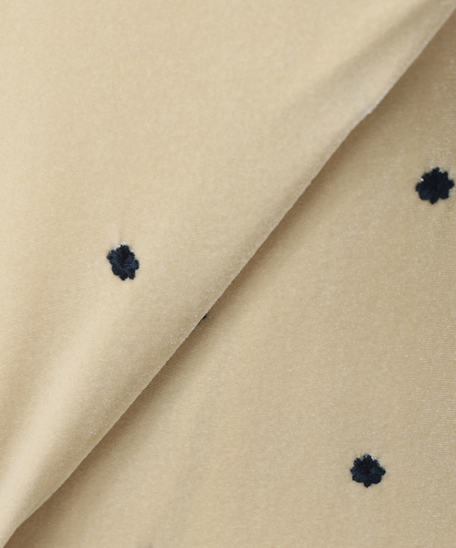 B.C STOCK(ベーセーストック)の「《追加》【WEB限定】手洗い可 / ベロアフラワー刺繍ワンピース(ワンピース・レディース・ブラック・FREE)」の10枚目の写真