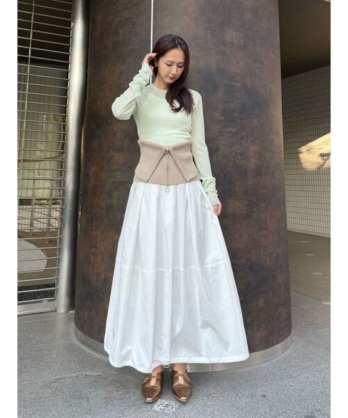 OUNNOUN（オウンノウン）の「【OUNNOUN】シアーリブボディースーツ（ニット/セーター・レディース・ホワイト/ライトグレー/ミント/ベビーピンク・FREE）」の14枚目の写真