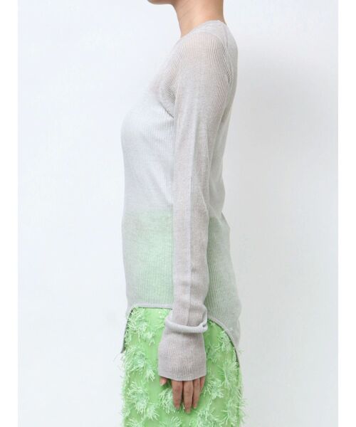 OUNNOUN（オウンノウン）の「【OUNNOUN】シアーリブボディースーツ（ニット/セーター・レディース・ホワイト/ライトグレー/ミント/ベビーピンク・FREE）」の17枚目の写真