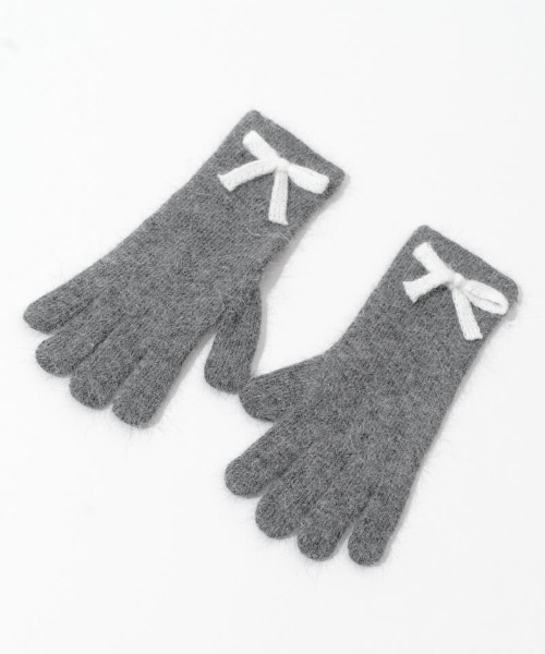 flower（フラワー）の「フラッフリボングローブ（手袋・レディース・グレー/ホワイト・FREE）」の9枚目の写真
