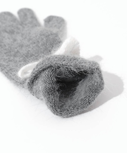 flower（フラワー）の「フラッフリボングローブ（手袋・レディース・グレー/ホワイト・FREE）」の12枚目の写真