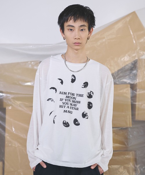 グラフィックシアーロングTシャツ Y2K（Tシャツ/カットソー）｜MSG