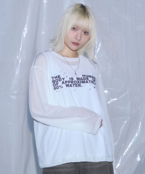 グラフィックシアーロングTシャツ Y2K（Tシャツ/カットソー）｜MSG