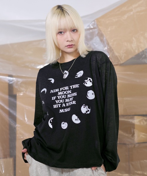 グラフィックシアーロングTシャツ Y2K（Tシャツ/カットソー）｜MSG