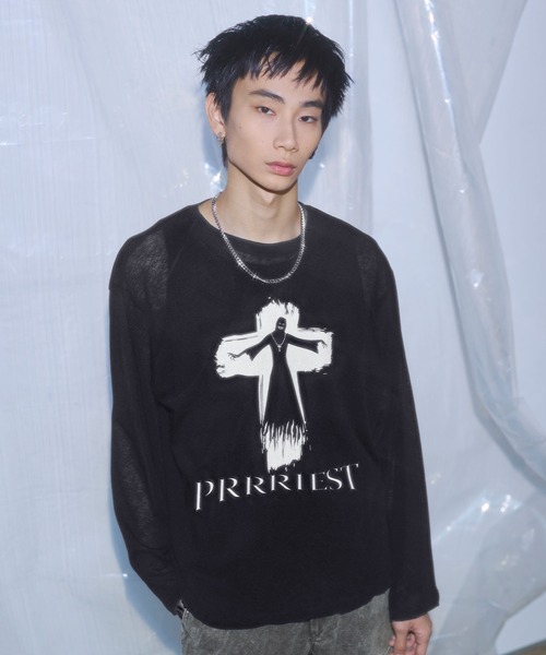 セール】グラフィックシアーロングTシャツ Y2K（Tシャツ/カットソー