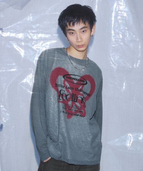 セール】グラフィックシアーロングTシャツ Y2K（Tシャツ/カットソー