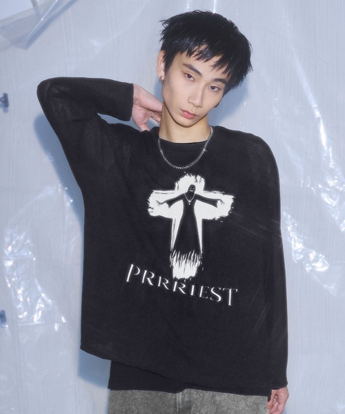 グラフィックシアーロングTシャツ Y2K（Tシャツ/カットソー