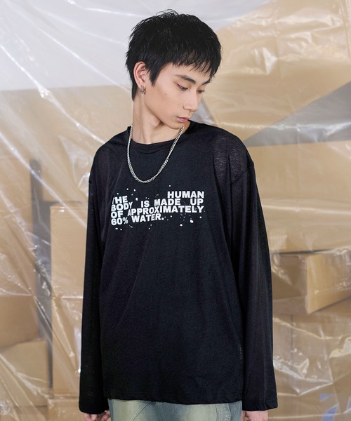グラフィックシアーロングTシャツ Y2K（Tシャツ/カットソー