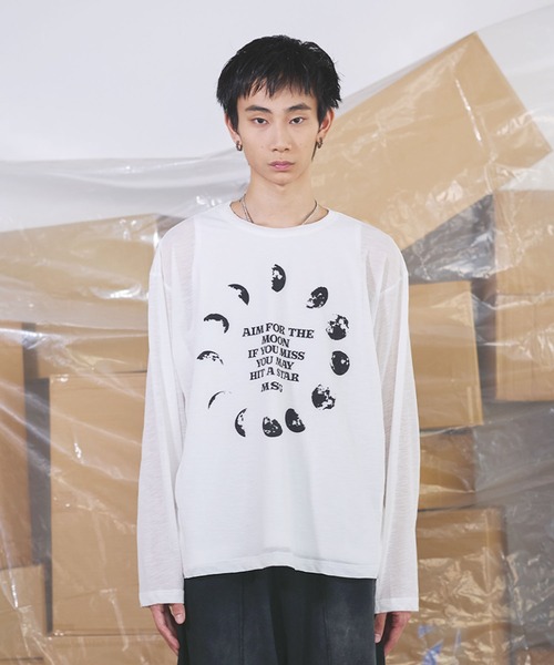 リクエスト限定値下げ MIDAS ミダス　長袖シャツ Y2K 00s セール】グラフィックシアーロングTシャツ Y2K（Tシャツ