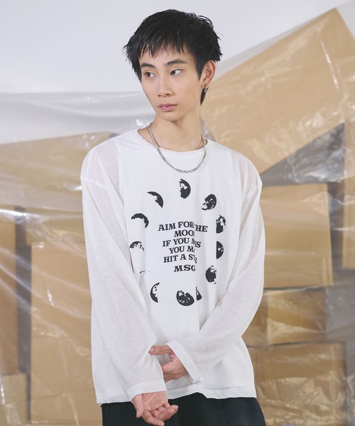 MSG(エムエスジー)の「グラフィックシアーロングTシャツ Y2K(Tシャツ/カットソー・メンズ・ホワイト系2/ブラック系1/ホワイト系1/ブラック系3/ブラック系4/ブラック系2/グレー系3・XL/L/M/S)」の15枚目の写真