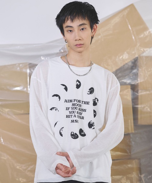 MSG(エムエスジー)の「グラフィックシアーロングTシャツ Y2K(Tシャツ/カットソー・メンズ・ホワイト系2/ブラック系1/ホワイト系1/ブラック系3/ブラック系4/ブラック系2/グレー系3・XL/L/M/S)」の16枚目の写真