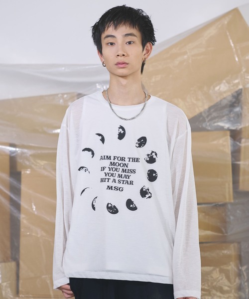 セール】グラフィックシアーロングTシャツ Y2K（Tシャツ