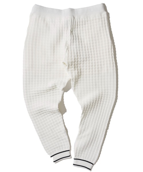 1PIU1UGUALE3  RELAX （ウノピゥウノウグァーレトレ リラックス）の「【1PIU1UGUALE3 RELAX】SQUARE PATTERN KNIT HOODIE / スクエアパターンニットイージーパンツ（その他パンツ・メンズ・ブラック/ホワイト・MEDIUM/LARGE/X-LARGE）」の4枚目の写真