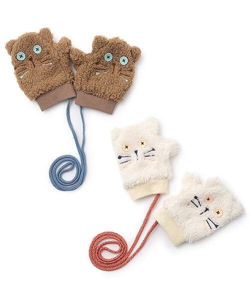baby cheer（ベイビーチアー）の「ねこミトン（その他ベビー用品・キッズ・ホワイト系/モカ・F）」の6枚目の写真
