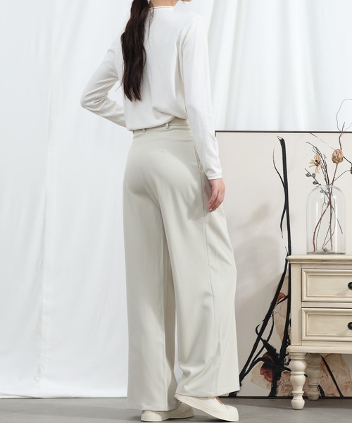 aimoha（アイモハ）の「【Aimoha】 フロントデザイン ワイドレッグパンツ（スラックス・レディース・ブラック/ライトグレー/ベージュ/ミント/ライトパープル・SMALL/MEDIUM/LARGE/X-LARGE）」の21枚目の写真