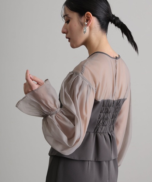 袖あり&ミモレ丈同窓会ドレープビスチェお呼ばれ結婚式フォーマル