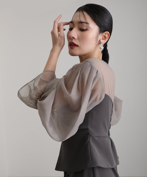 atlo（アトロ）の「袖あり&ミモレ丈 同窓会 ドレープビスチェ お呼ばれ 結婚式 フォーマル オケージョンドレス パーティー ドレス 二次会 成人式 謝恩会 20代 30代（ドレス・レディース・ブラウン系その他/ベージュ系その他/チャコール/オリーブ・S/L/M）」の22枚目の写真