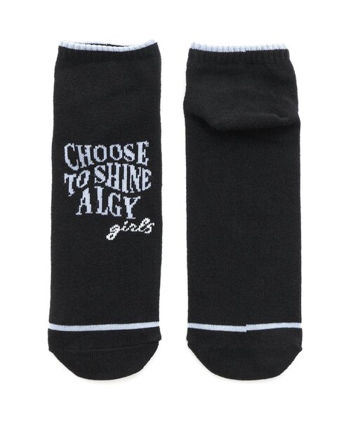 algy(アルジー)の「うねうねロゴショートソックス(ソックス/靴下・キッズ・オフホワイト/ブルー/ブラック・21/24)」の2枚目の写真