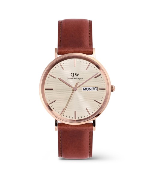 Daniel Wellington(ダニエルウェリントン)の「Classic Day Display 本革 40MM シルバー/ローズゴール(アナログ腕時計・メンズ・ピンクゴールド/シルバー/ゴールド系その他・40mm)」の5枚目の写真