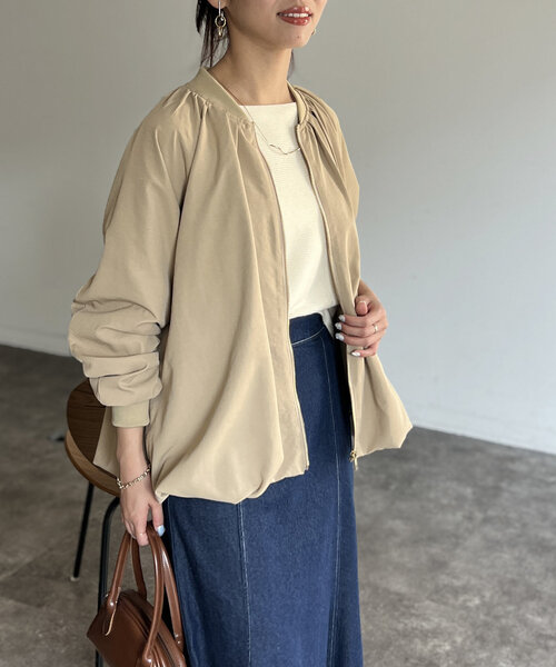 Chez toi（シェトワ）の「裾バルーンブルゾン（ブルゾン・レディース・ブラック/ベージュ/アイボリー・FREE）」の12枚目の写真