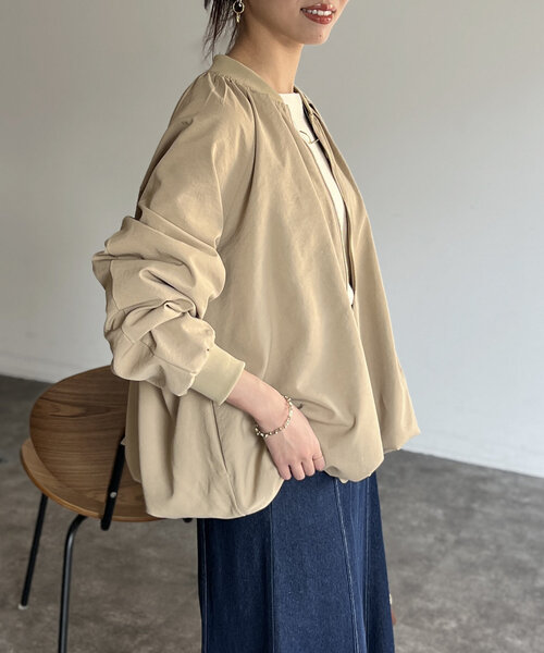 Chez toi（シェトワ）の「裾バルーンブルゾン（ブルゾン・レディース・ブラック/ベージュ/アイボリー・FREE）」の10枚目の写真