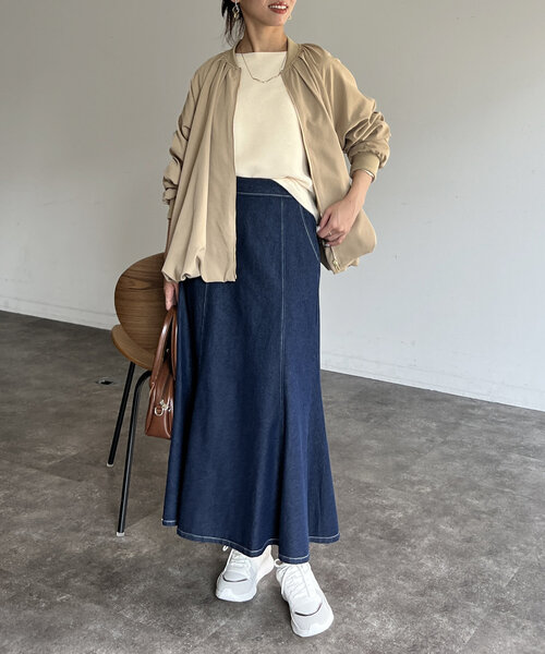 Chez toi（シェトワ）の「裾バルーンブルゾン（ブルゾン・レディース・ブラック/ベージュ/アイボリー・FREE）」の4枚目の写真